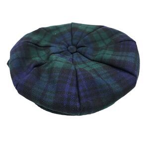 Hanna Hats of Donegal Irish Eight Piece Cap Wool Blackwatch Tartan Plaid